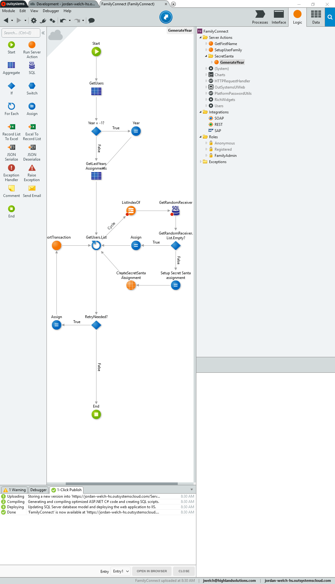 OutSystems vertical monitor