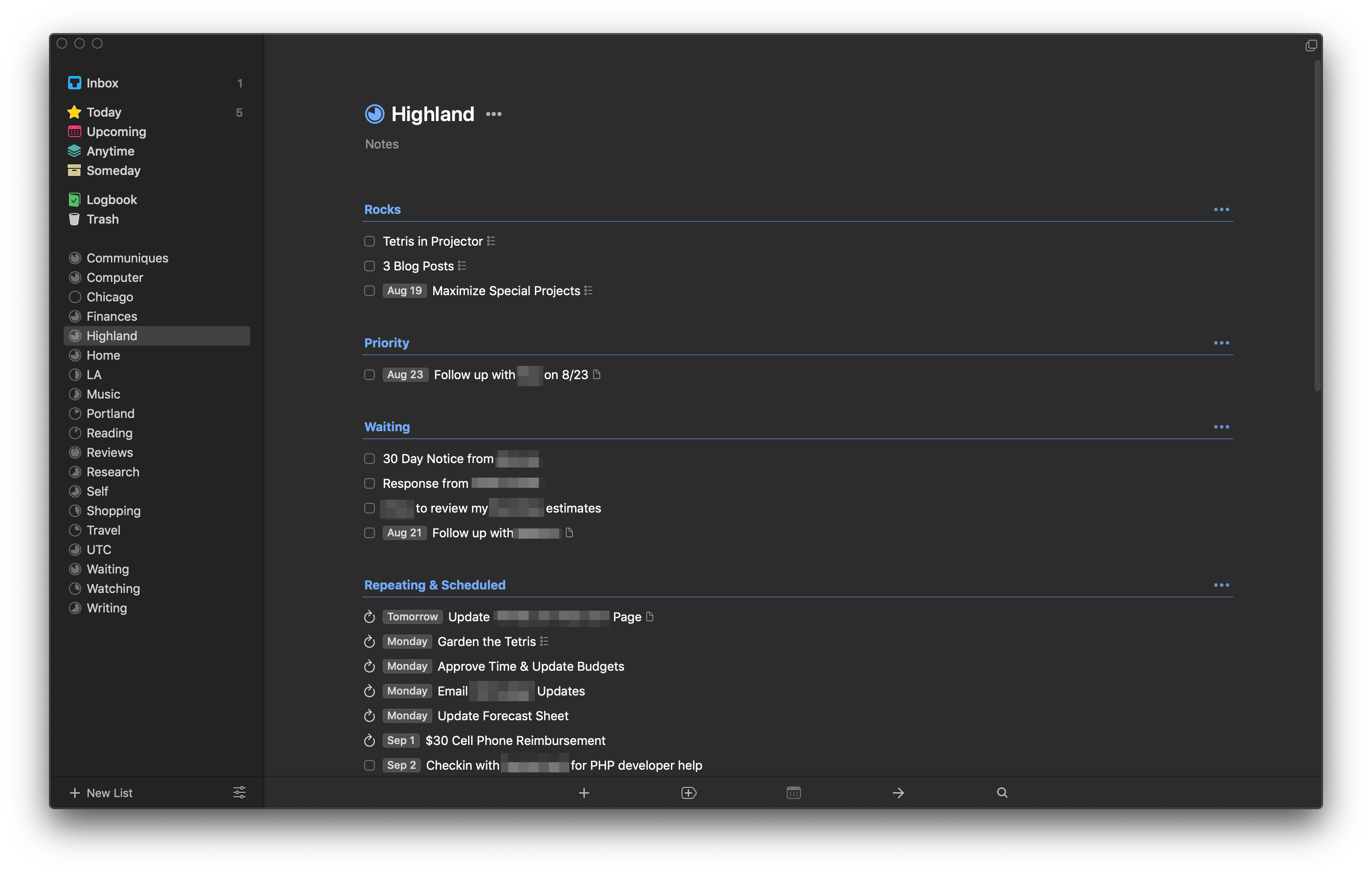  /></p><p>And looking at my to-do list now, it is obvious why. At any given time I probably have over 200 active to-dos. These range from verbal commitments to people, actions on personal and professional projects, time-dependent events, and next steps in creative projects.</p><p>There’s a quote on David Allen’s website that says,</p><p><strong>“Your mind is for having ideas, not holding them.”</strong></p><p>I couldn’t agree more. Since adopting this framework I’ve been much happier and more focused.</p><p>But the story isn’t over. The a-ha moments kept coming.</p><p>After adopting GTD, I realized how well it fit in with Highland’s <a href=